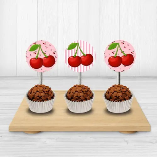 50 Tags/ Toppers para Docinhos Cerejinha