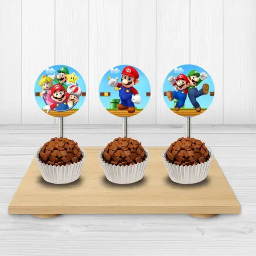 50 Tags/ Toppers para Docinhos Super Mario Bross