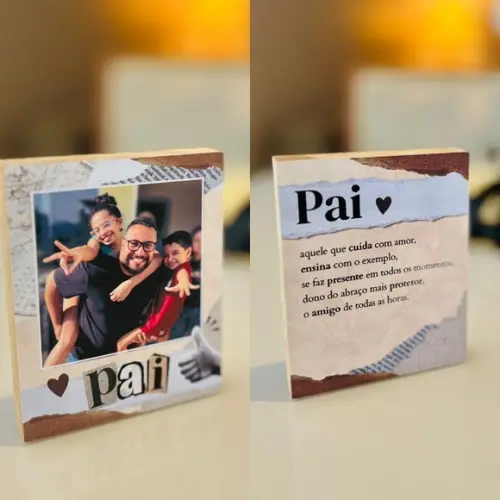 Brinde Comemorativo Dia dos Pais Personalizado/ com Foto mdf