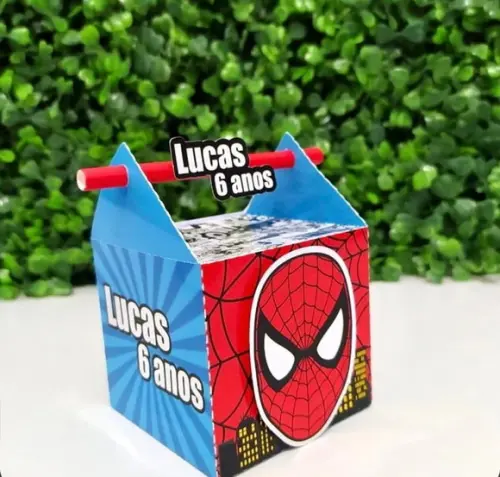 Caixa Canudo Homem Aranha