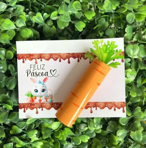 Card para Batom Páscoa/ Cartão Batom Personalizado Coelhinho
