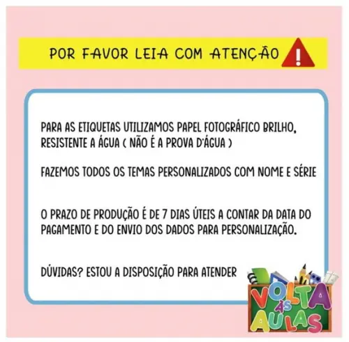 Kit 100 Etiquetas Escolares Personalizada My Melody