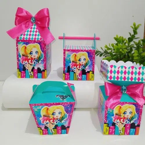Kit 20 Personalizados Arlequina