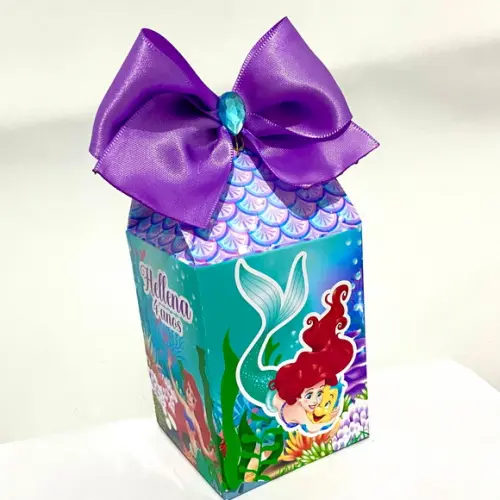 Kit 25 Caixas Personalizadas Pequena Sereia Ariel