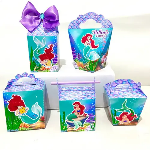 Kit 30 Caixas Personalizados Pequena Sereia Ariel