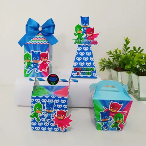 Kit 40 Personalizados Heróis Pj Maks
