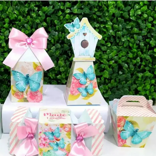 Kit 40 Personalizados Jardim das Borboletas