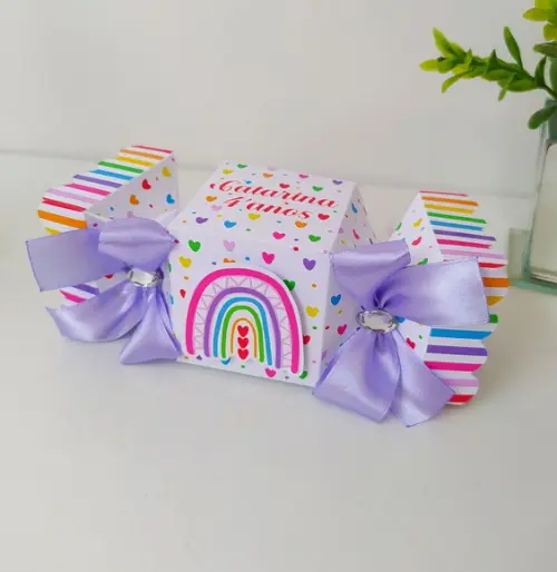 Kit 40 Personalizados Papelaria Arco Íris Colorido