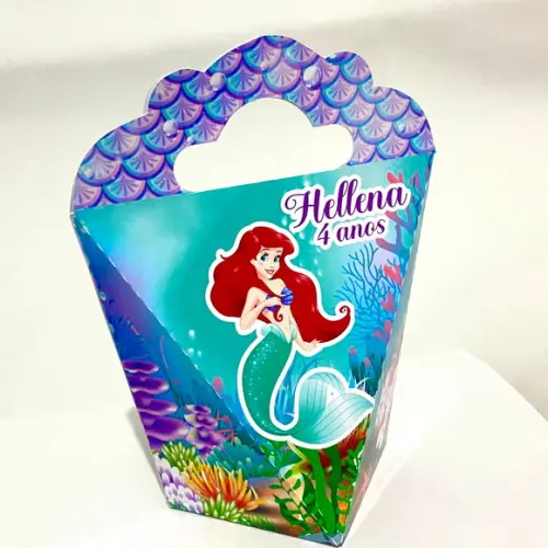 Kit 50 Caixas Personalizadas Pequena Sereia Ariel