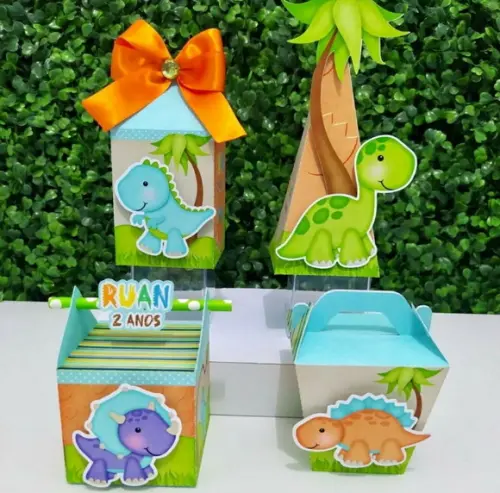 Kit 60 Personalizados Dino Baby/ Dino Cute