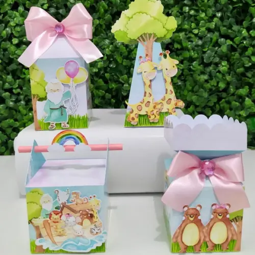 Kit de Personalizados Arca de Noé Menina (20 Peças)