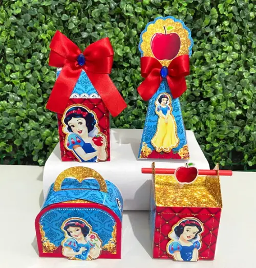 Kit Festa Personalizados Branca de Neve - Papelaria 40 Peças