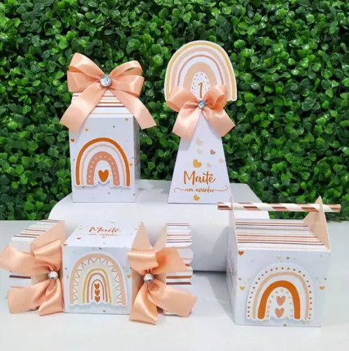 Kit Personalizados Arco Íris Boho (20 Peças)