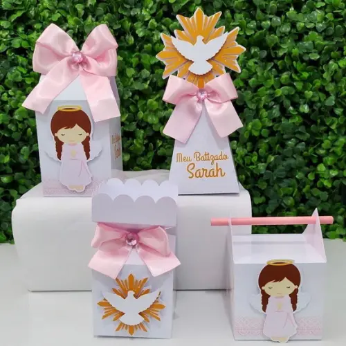 Kit Personalizados Batizado Menina (20 Peças)