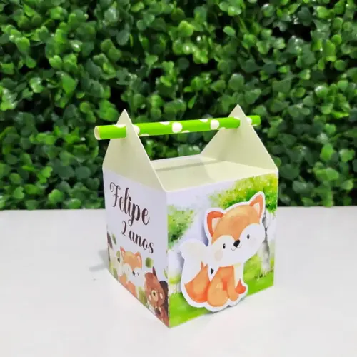 Kit Personalizados Bosque Aquarela Menino ( 20 Caixas)