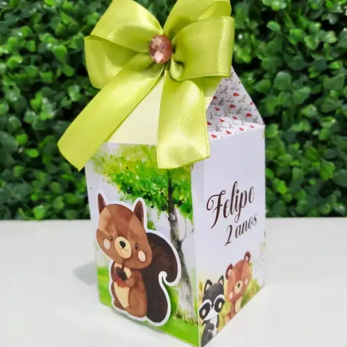 Kit Personalizados Bosque Aquarela Menino ( 20 Caixas)