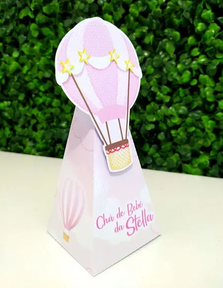 Kit Personalizados Chá de Bebê Balão Rosa (20 Peças)