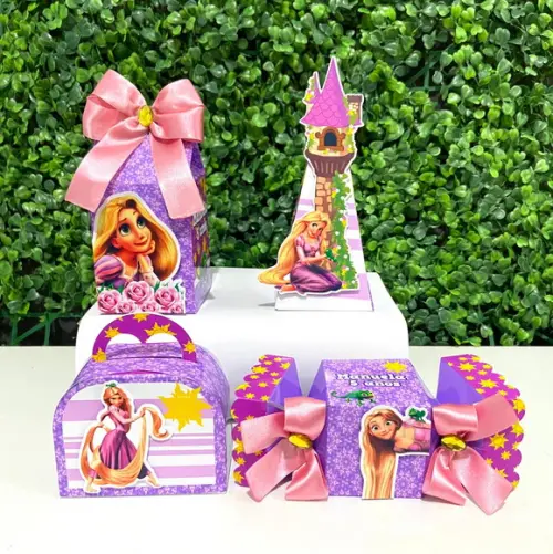 Kit Personalizados Enrolados Rapunzel (20 Peças)