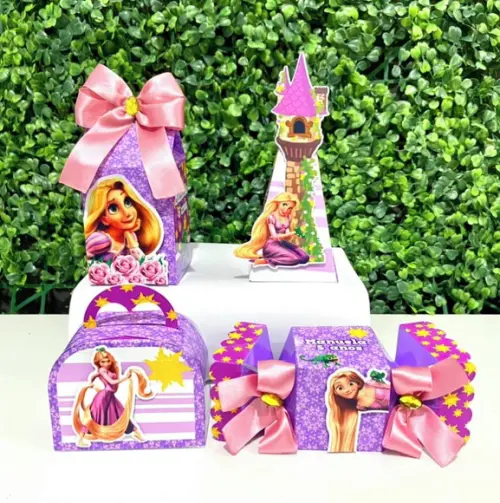 Kit Personalizados Enrolados Rapunzel (32 Peças)