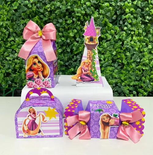 Kit Personalizados Enrolados Rapunzel (40 Peças)