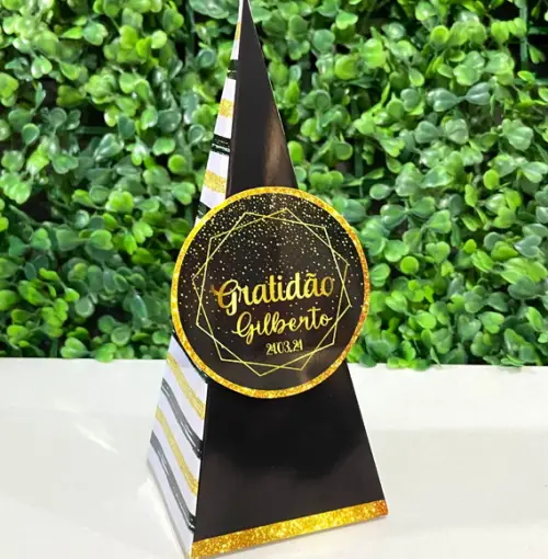 Kit Personalizados Gratidão Preto e Dourado (40 Caixas)