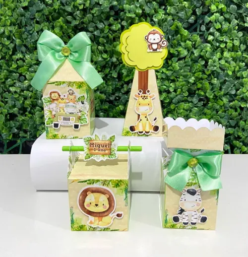 Kit Personalizados Safari Baby Menino (60 Peças)