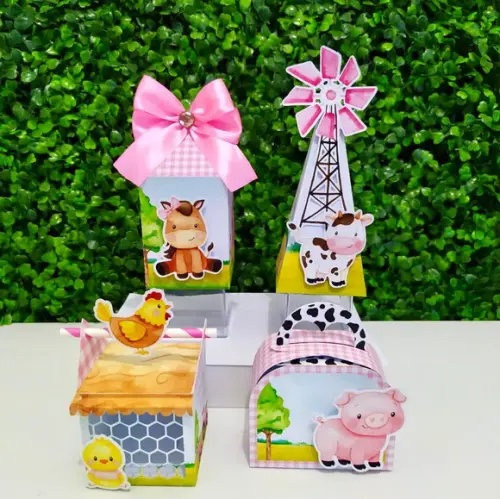 Personalizados Fazendinha Menina Rosa (kit 20 Peças)