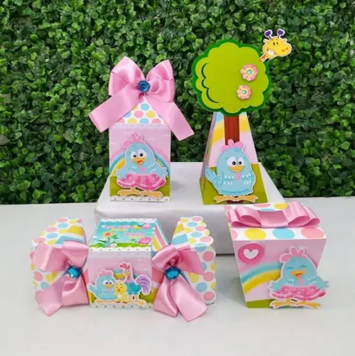Personalizados Galinha Pintadinha Rosa Candy Color 40 Peças
