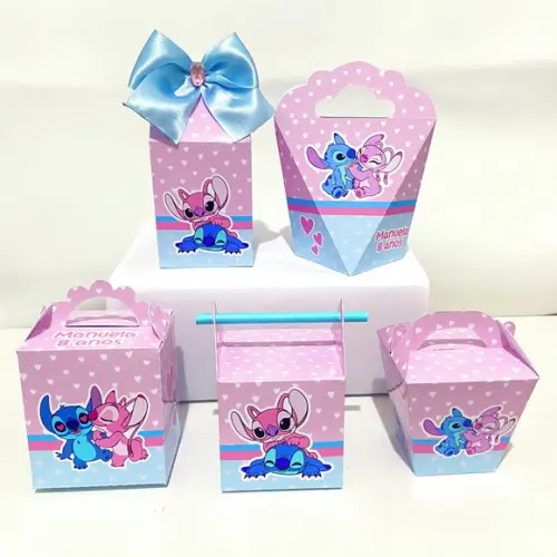 Personalizados Stitch e Angel- Kit 20 Peças - Lembrancinha
