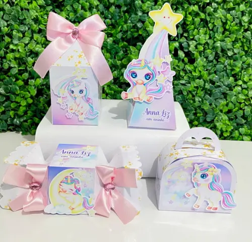 Personalizados Unicórnio Aquarela (kit Caixas 20 Peças)