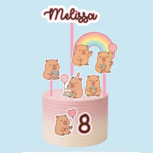Topo de Bolo Personalizado Capivara