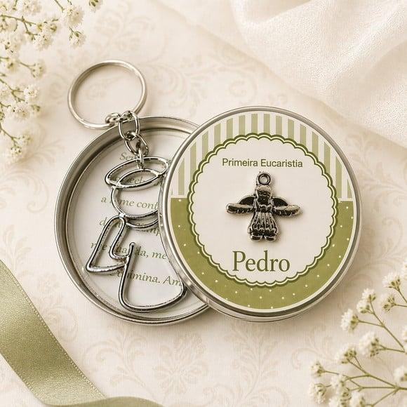 Chaveiro de Anjo na Latinha Personalizada