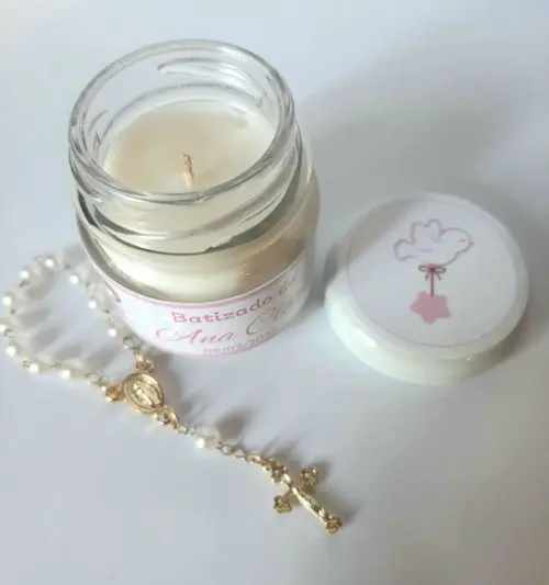 Mini Vela Perfumada + Terço