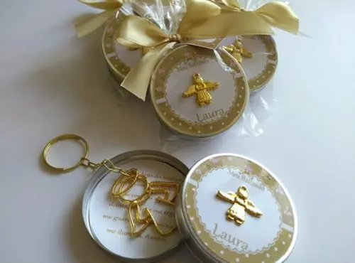 Lembrancinha Chaveiro de Anjo Dourado