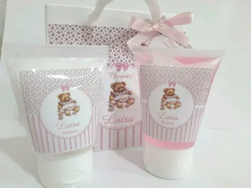 kit alcool gel e hidratante para lembrancinha