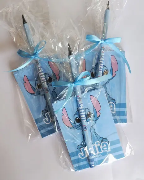 Bloquinho com Lápis Personalizado Stitch