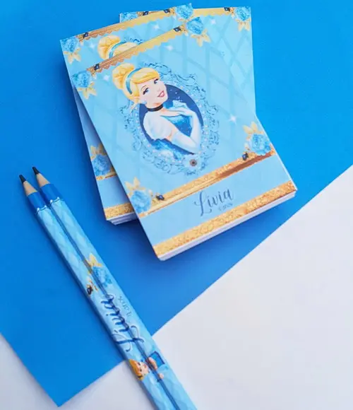 Bloquinho com Lápis Personalizado Cinderela