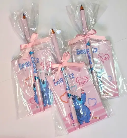 Bloquinho com Lápis Personalizado Stitch