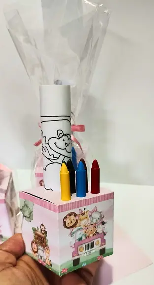 Cubo de Colorir Safari Rosa