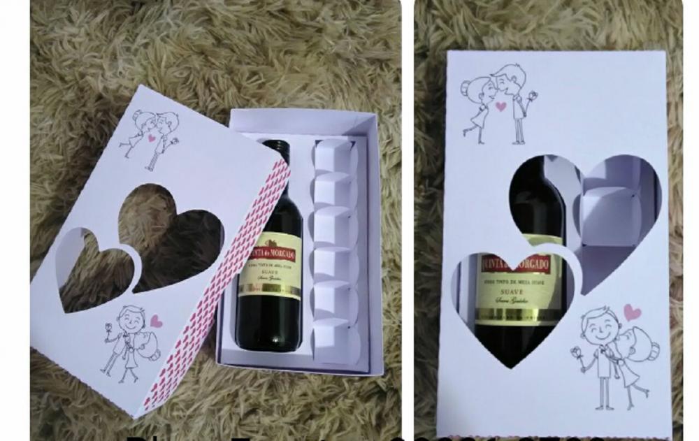 Arquivo de Corte Dia dos Namorados Caixa mini vinho e doce