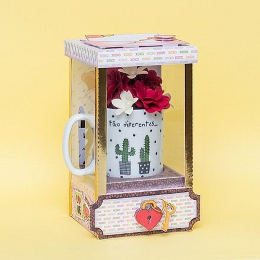 Arquivo de Corte Dia dos Namorados Porta Caneca - Molde limpo