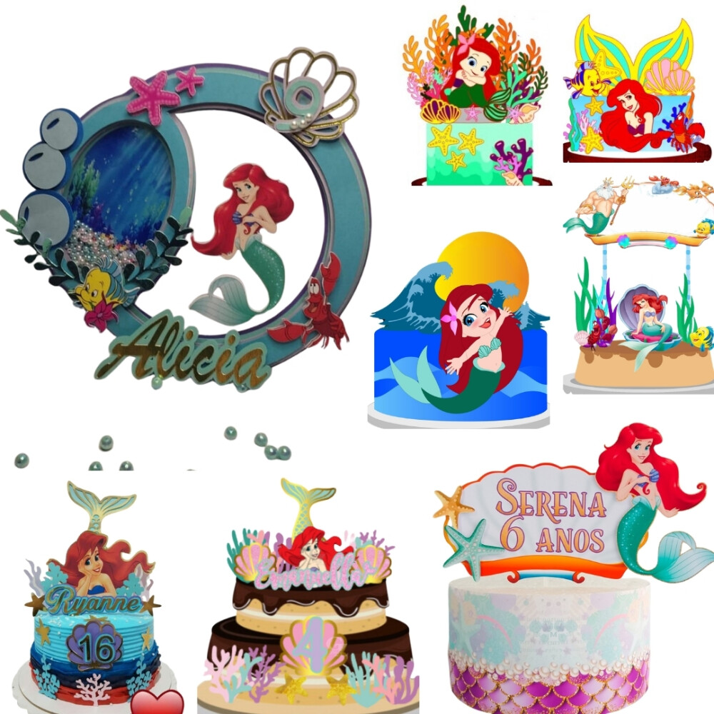 Arquivo Topo de Bolo Ariel pequena sereia