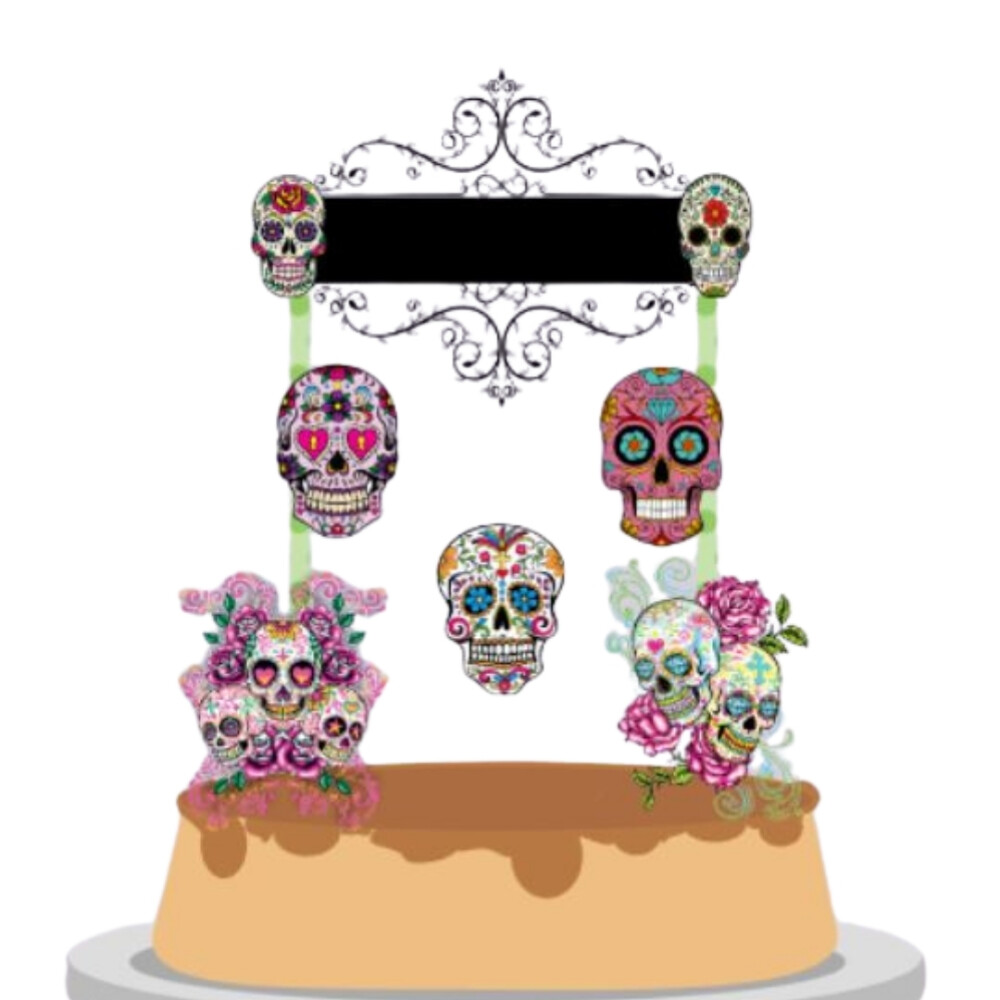 Arquivo Topo de Bolo Caveira mexicana