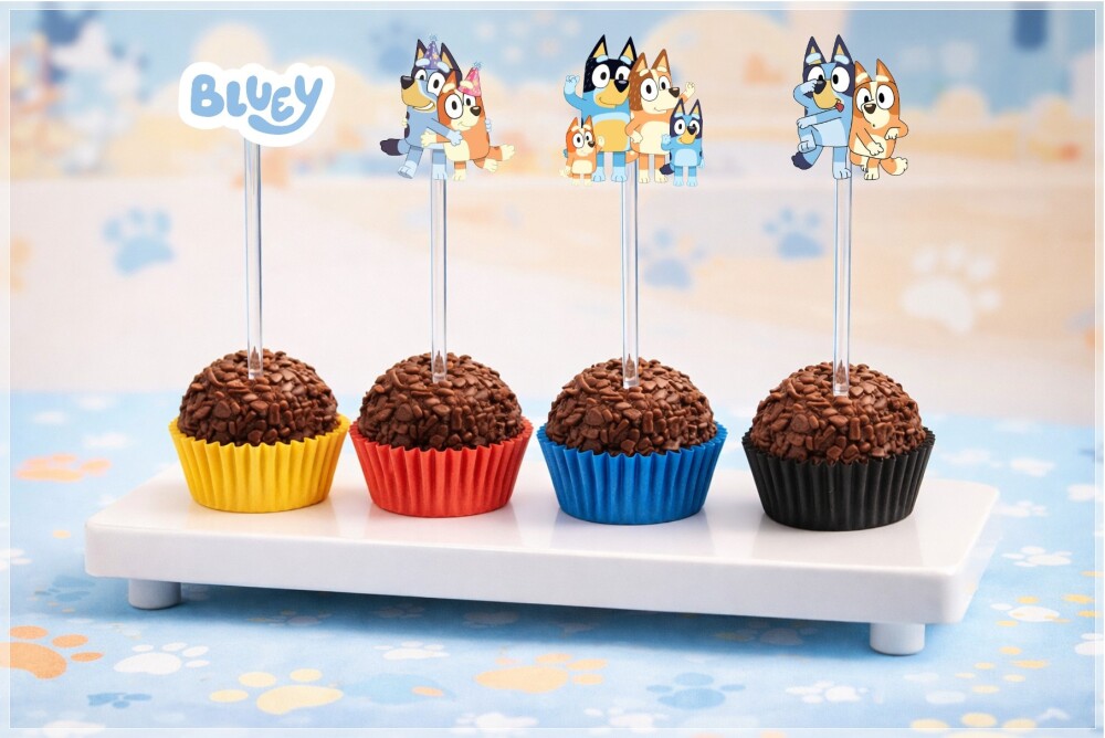 Topper de Docinho Bluey - Arquivo Digital