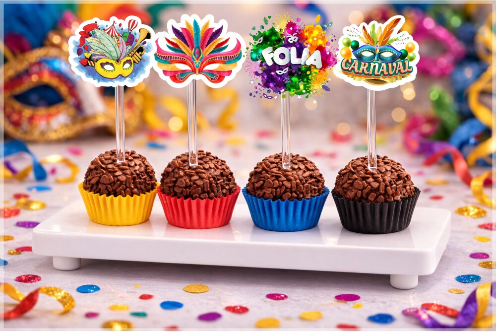 Topper de Docinho carnaval - Arquivo Digital