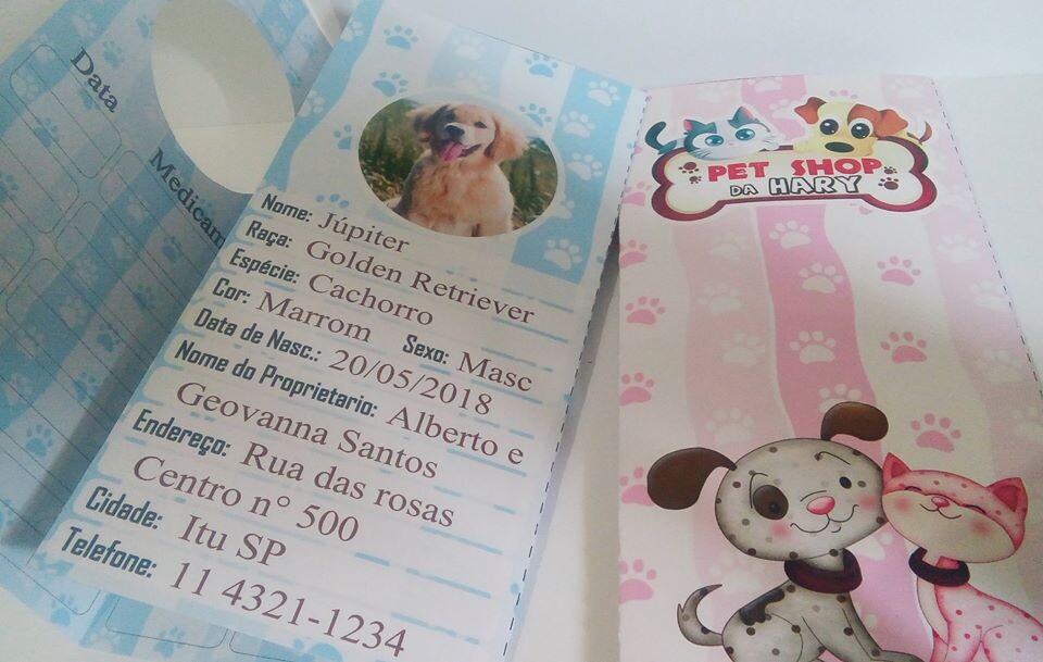 Arquivo de Corte Carteirinha vacina Pet