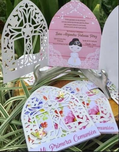 Arquivo de Corte Convite Eucaristia Cruz Floral