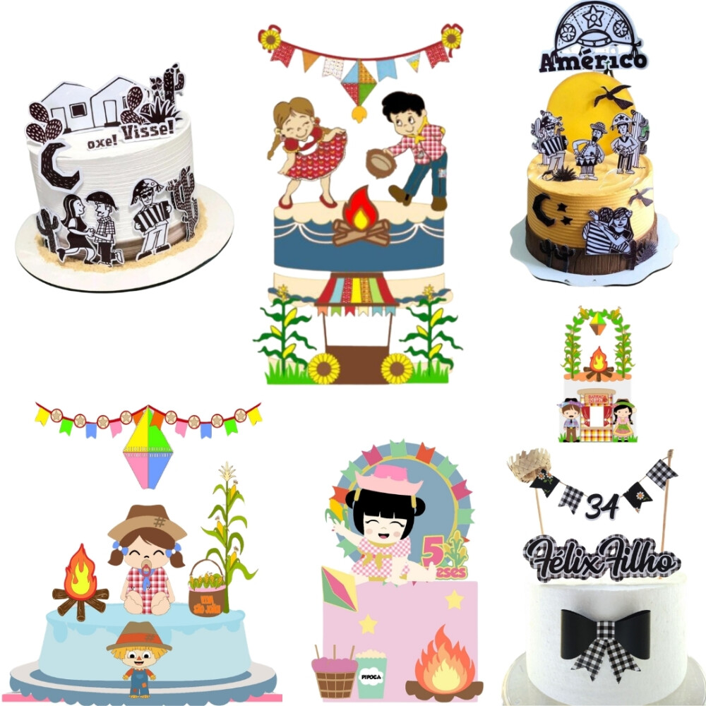 Arquivo de corte Topo de Bolo Festa Junina mod1