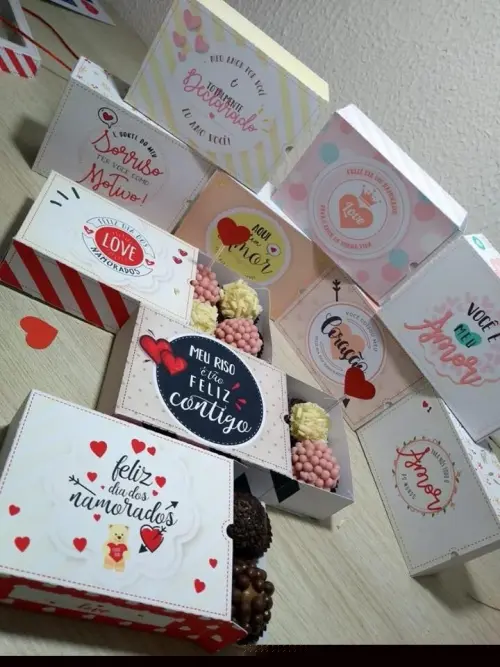 Arquivo de corte Dia dos Namorados  caixa 6 doces