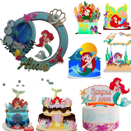 Arquivo Topo de Bolo Ariel pequena sereia